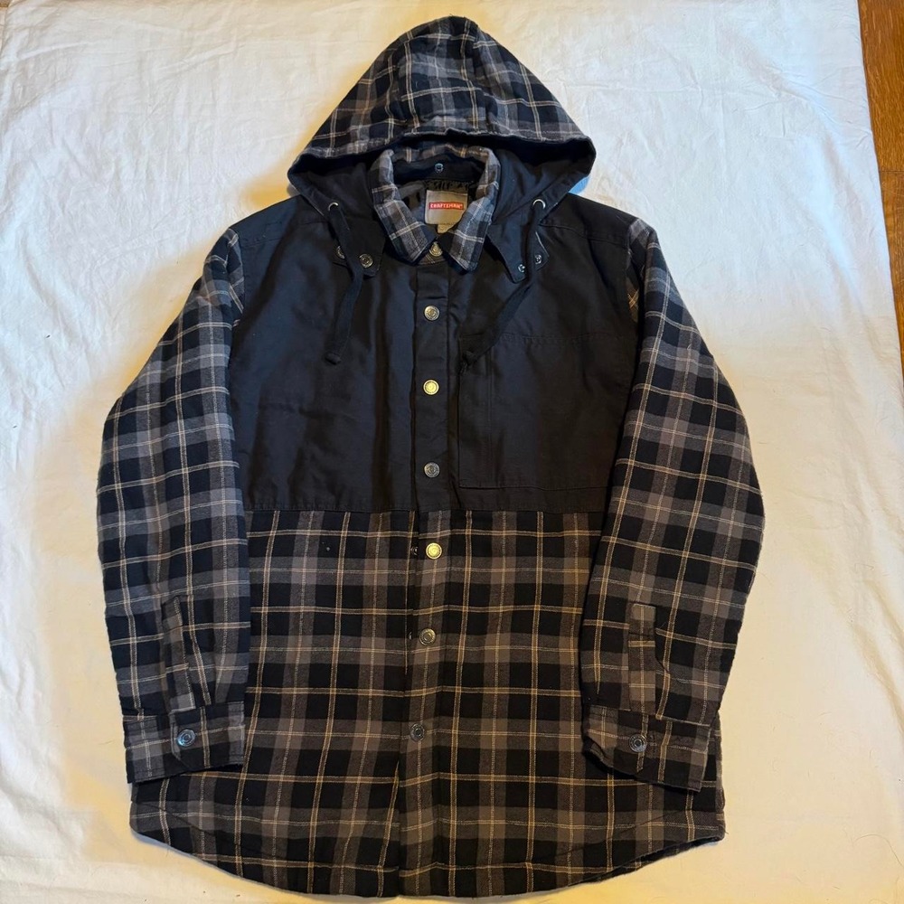 Craftsman black and beige plaid jacket Size M